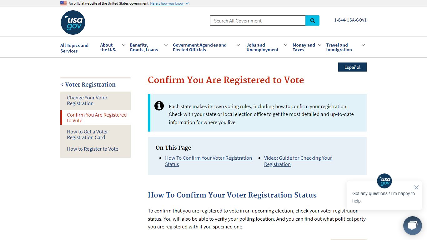 Confirm You Are Registered to Vote | USAGov